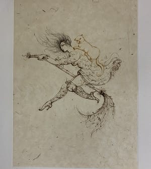 Leonor Fini - Aquatint La Sorcière sur le Balai kopen? Bied vanaf 25!