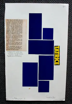 Buy Siep van den Berg - collage + krantenknipsel: 4 blauw 1 - 1984 (gesigneerd!)? Bid from 59!