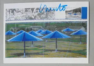 Christo - Project The Blue Umbrellas Japan - 1984/91 - handgesigneerd -ready to frame kopen? Bied vanaf 159!