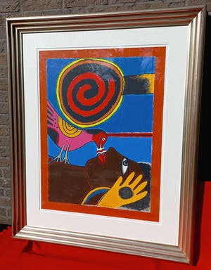 Corneille - Soleil cou coupé, zeefdruk (mooi ingelijst, groot) kopen? Bied vanaf 395!