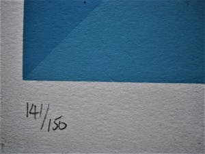 Patrick Hughes - Vermaard Brits "Op-Art" graficus - Grote zeefdruk "Made in Sky" gesigneerd kopen? Bied vanaf 1!