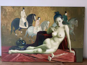 Niet of onleesbaar gesigneerd - Naakt scène kopen? Bied vanaf 1!