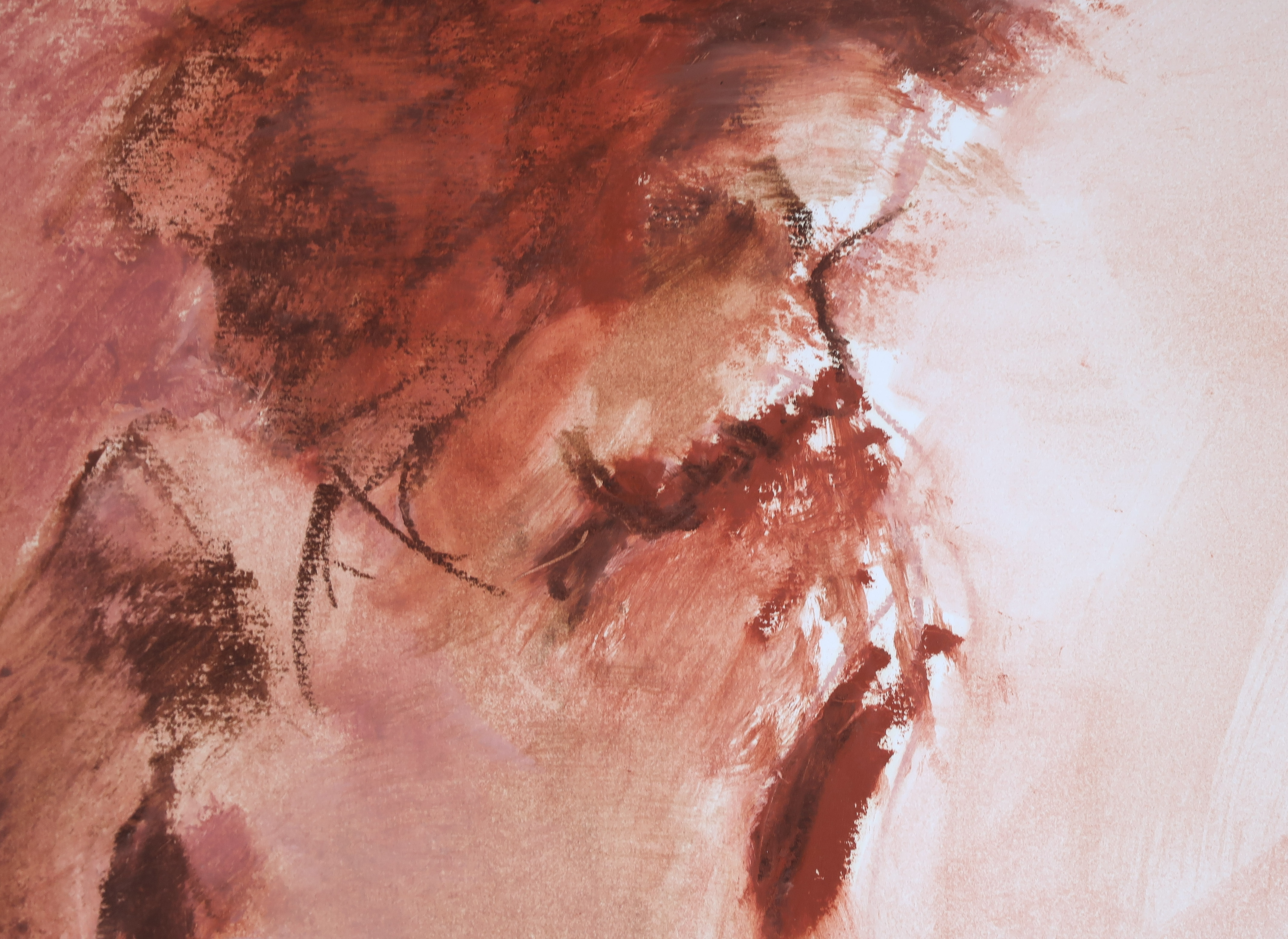 Franscz Witte - Oliepastel en aquarel op papier, Naakt kopen? Bied vanaf 1!