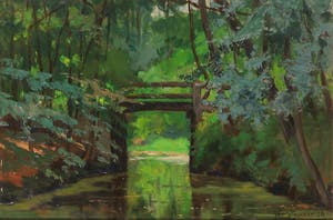 Jan Stapper - Olieverf op paneel, Beek kopen? Bied vanaf 100!