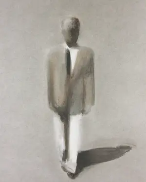 Peter Bes - Houtskool en krijt op papier, Zonder titel - Ingelijst (Groot) kopen? Bied vanaf 250!