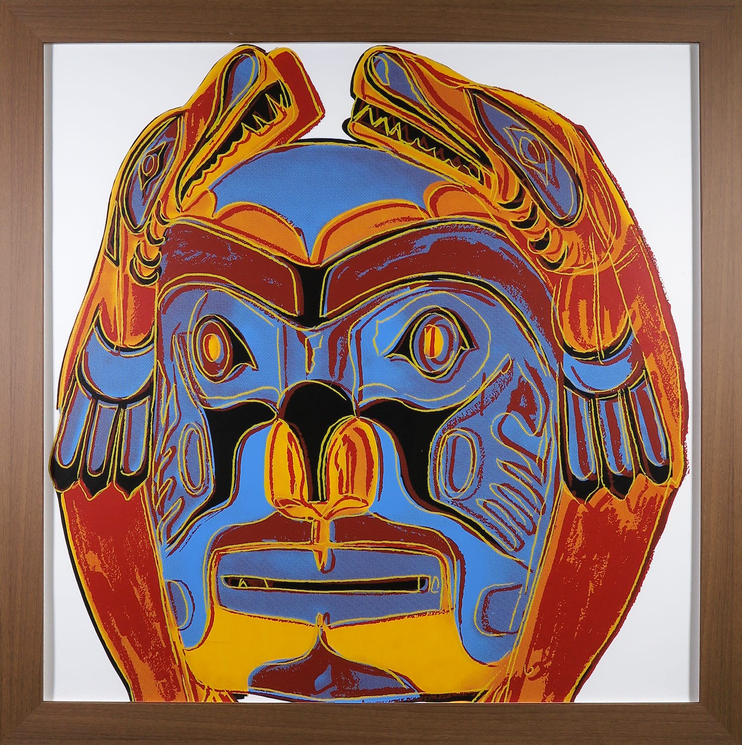 Andy Warhol - Northwest Coast Mask uit de serie Cowboys & Indians - Ingelijst verkocht voor € 1!