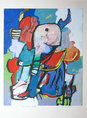 Jan Cobbaert - Zeefdruk, Abstracte figuren - Ingelijst (Groot) kopen? Bied vanaf 200!
