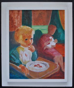 Harrie Sterk - [toegeschreven aan] - olieverfschilderij - in de kinderstoel kopen? Bied vanaf 60!