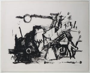 Jef Diederen - Litho, Dorsmachine - Ingelijst kopen? Bied vanaf 80!