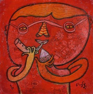 Shahid Parvez - Zeefdruk, Feest (op spieraam) kopen? Bied vanaf 35!