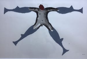 Melle de Boer - Collage, Superman, gesigneerd en ingelijst, unica kopen? Bied vanaf 25!