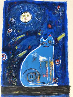 Franz Lauter - Cat in blue verkocht voor € 65!