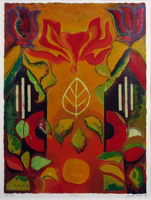 Jan van Delft - Zeefdruk, Lotus- Ingelijst kopen? Bied vanaf 1!