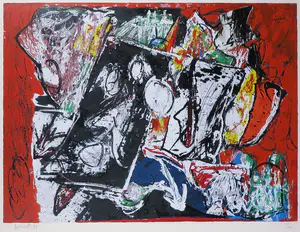 Jacques Doucet - Zeefdruk, Abstracte compositie - Ingelijst (Groot) kopen? Bied vanaf 150!