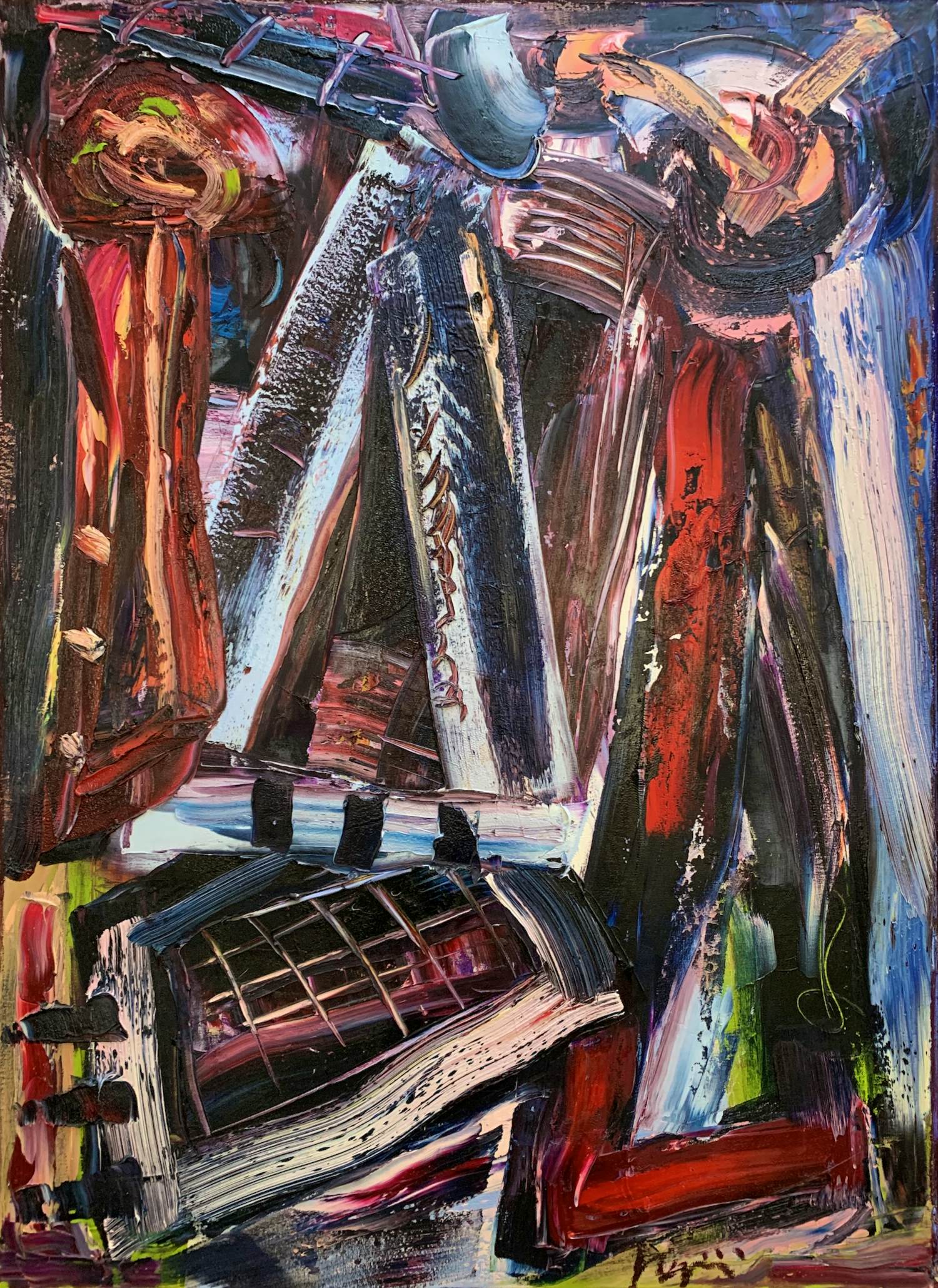 Jac Gijzen - Olieverf op doek | 'Een afgebroken verlangen 3' | 1989 (Groot werk) verkocht voor € 1!