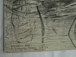 Theo van Hoytema - Litho, Drijvend nest van een dodaars, Texel - 1913 kopen? Bied vanaf 10!