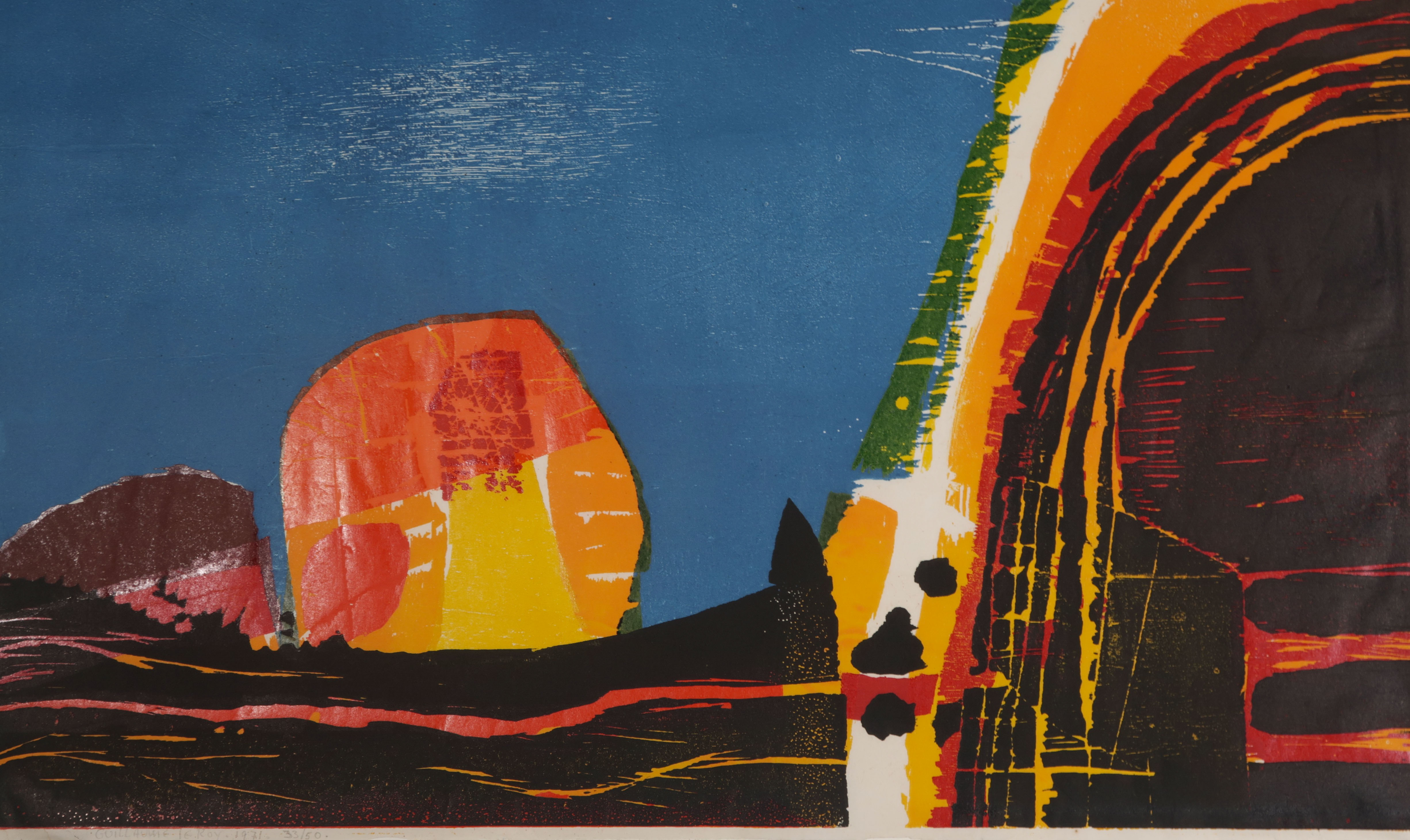 Guillaume Le Roy - Houtsnede, Zonder titel (Zeer groot) kopen? Bied vanaf 40!