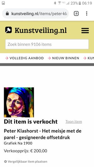 Peter Klashorst - Het meisje met de parel. kopen? Bied vanaf 135!