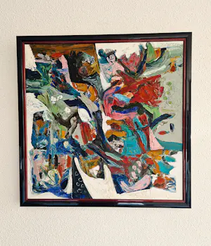 Ravindra Salve - Mumbai India - Zeer pasteus geschilderd olieverf op doek - abstract - gesigneerd kopen? Bied vanaf 186!