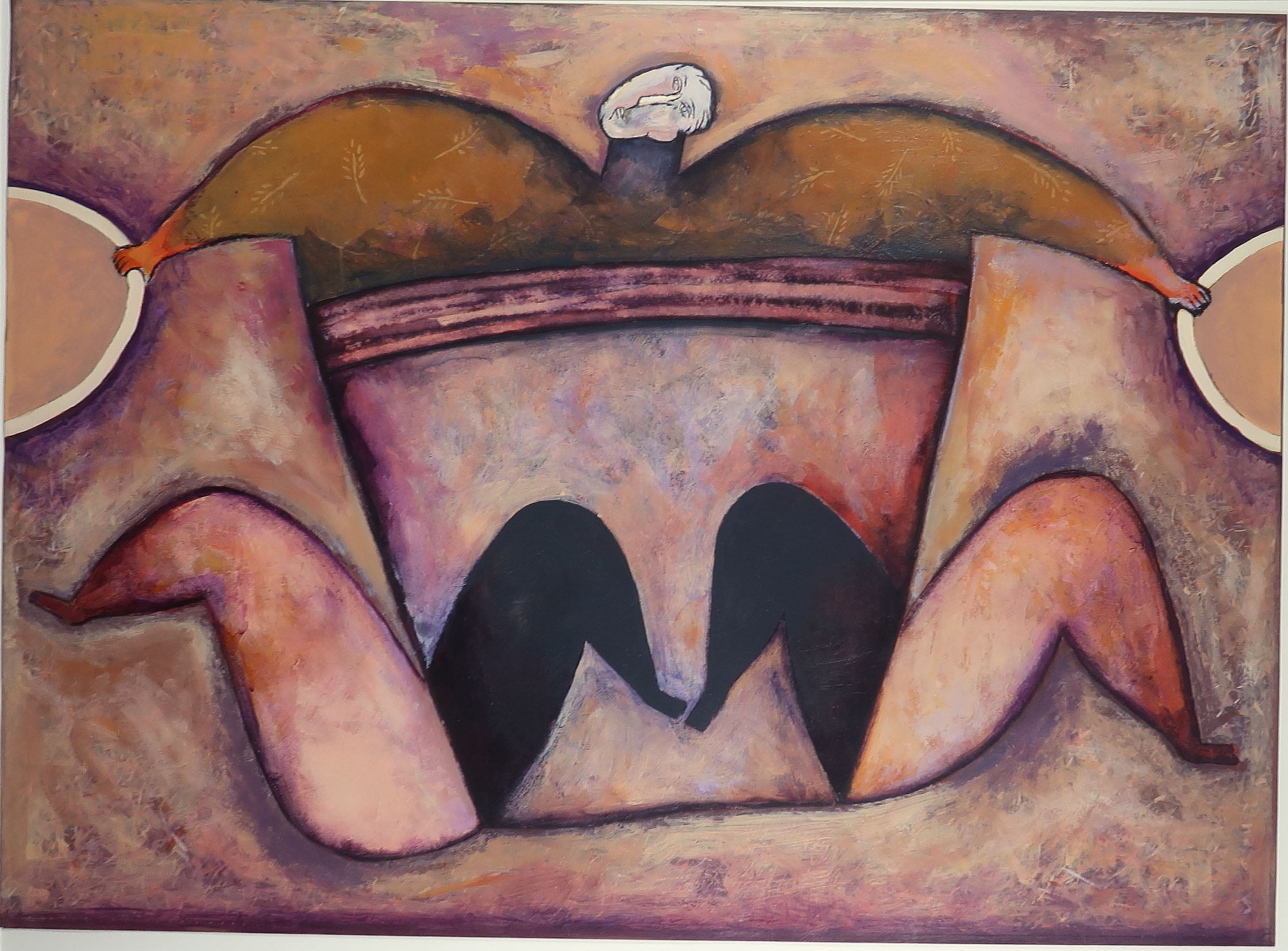 Petrie Klinckhamers - Acryl op papier, Figuur - Ingelijst (Groot) kopen? Bied vanaf 60!