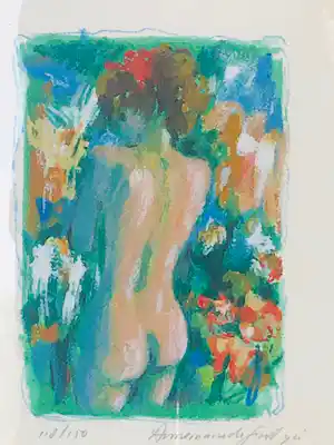 Annemarie de Groot - Naakt in de tuin I met lijst! verkauft für € 50!