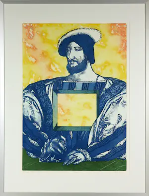 Eliza Kopec - Set van twee mooie etsen / aquatints, A man with a view + Rode vrouw - Ingelijst kopen? Bied vanaf 100!