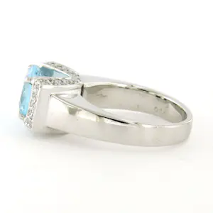 14k witgouden ring met topaz en briljant geslepen diamant 0.60ct - rm 16.5 kopen? Bied vanaf 1100!