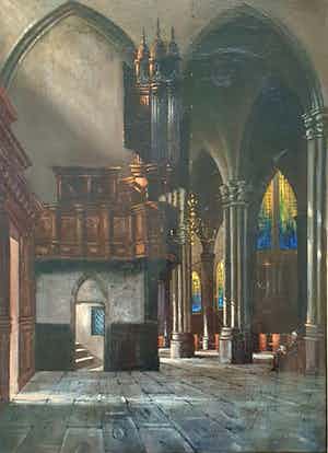Jacobus Lambertus Dispo - Kerkinterieur verkocht voor € 85!