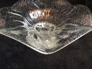 Barovier & Toso - gewelfde glazen schaal met luchtbellen - hoge voet kopen? Bied vanaf 50!