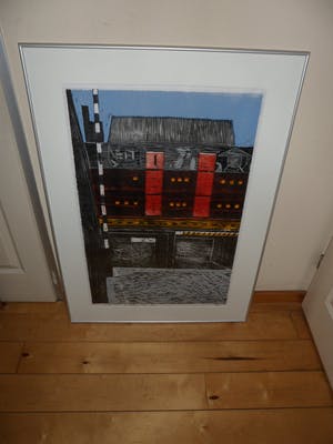 Piet Lont - Houtsnede op Japans papier. Titel. " De Zwijger Amsterdam Oost". kopen? Bied vanaf 40!