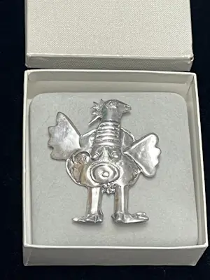 Corneille - L'oiseau habite les songes zilveren hanger broche, handgesigneerd, 1991 kopen? Bied vanaf 750!