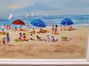 Henk Poeder - Vrolijk Zomers Strandgezicht bij Scheveningen kopen? Bied vanaf 110!