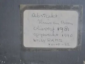 Willy Rams - Naïeve kunstenaar - olieverf 1980 - Abstrakte boom en huis- gesigneerd kopen? Bied vanaf 39!