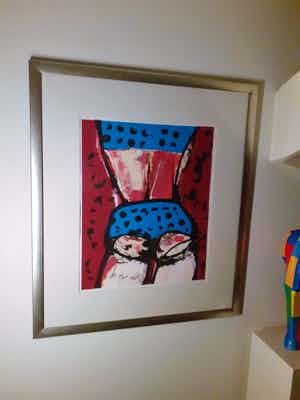 Herman Brood - Bikinigirl (grote zeefdruk, luxe gelijst) verkocht voor € 425!