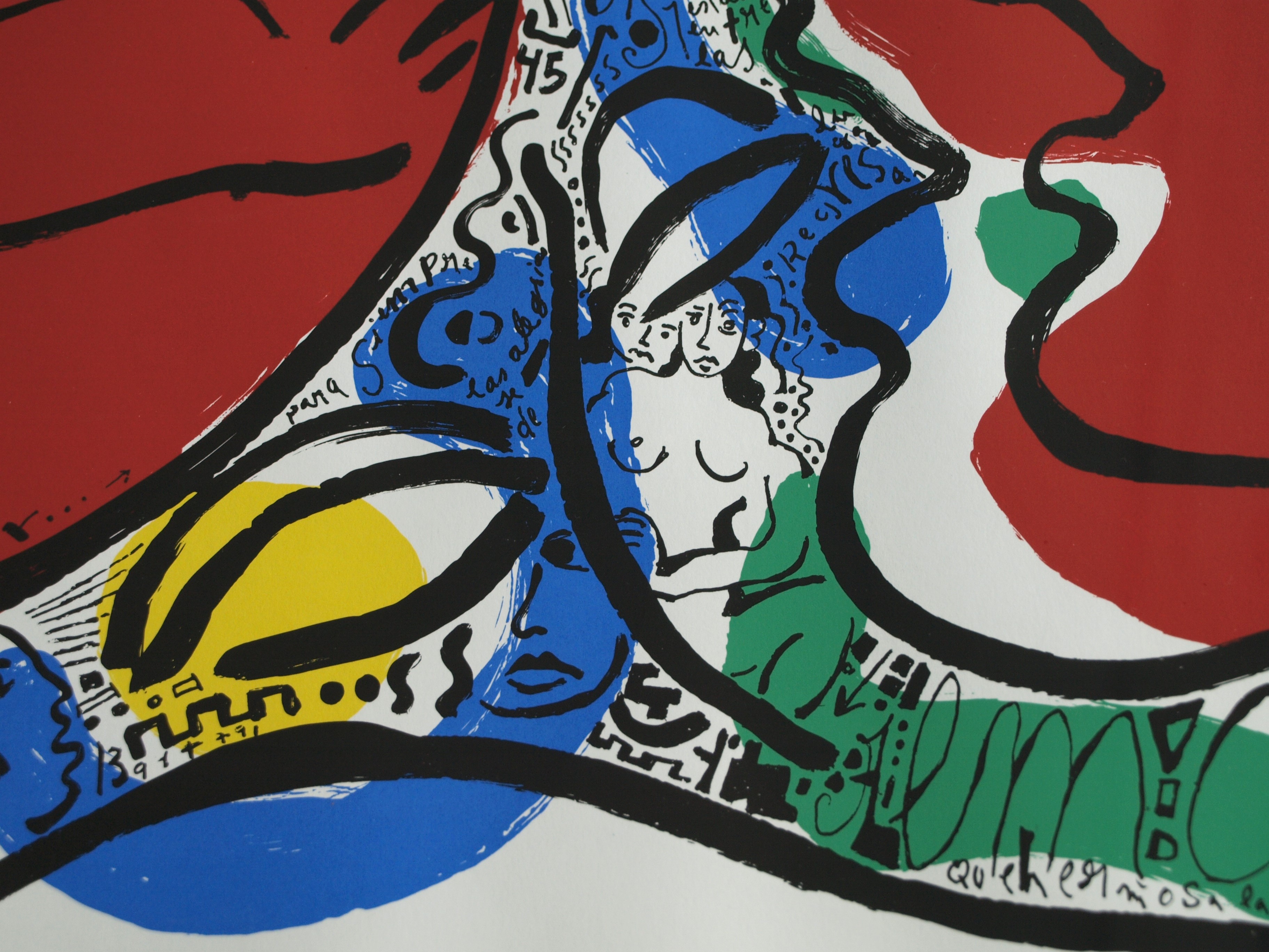 Niet of onleesbaar gesigneerd - Zeefdruk , Zonder titel - gesigneerd & ingelijst - GROOT kopen? Bied vanaf 1!