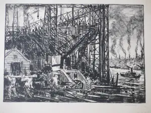 Jan Poortenaar - Schiffbau & Scheepswerf Newcastle - Litho's kopen? Bied vanaf 65!