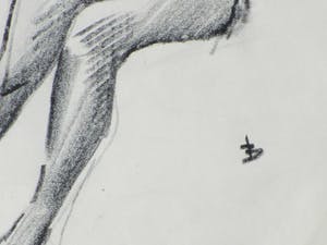 Herman Bieling - Zittend naakt - Potloodtekening kopen? Bied vanaf 1!