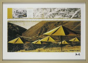 Christo - Handgesigneerd exemplaar The Umbrella's - Ingelijst kopen? Bied vanaf 1!