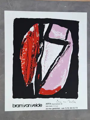 Bram van Velde - de originele 1972 galerie Arta den Haag expositie affiche - in zeer goede staat kopen? Bied vanaf 58!