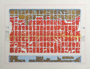 Hans Schults - Tekening, China garden no 139 - Ingelijst kopen? Bied vanaf 1!