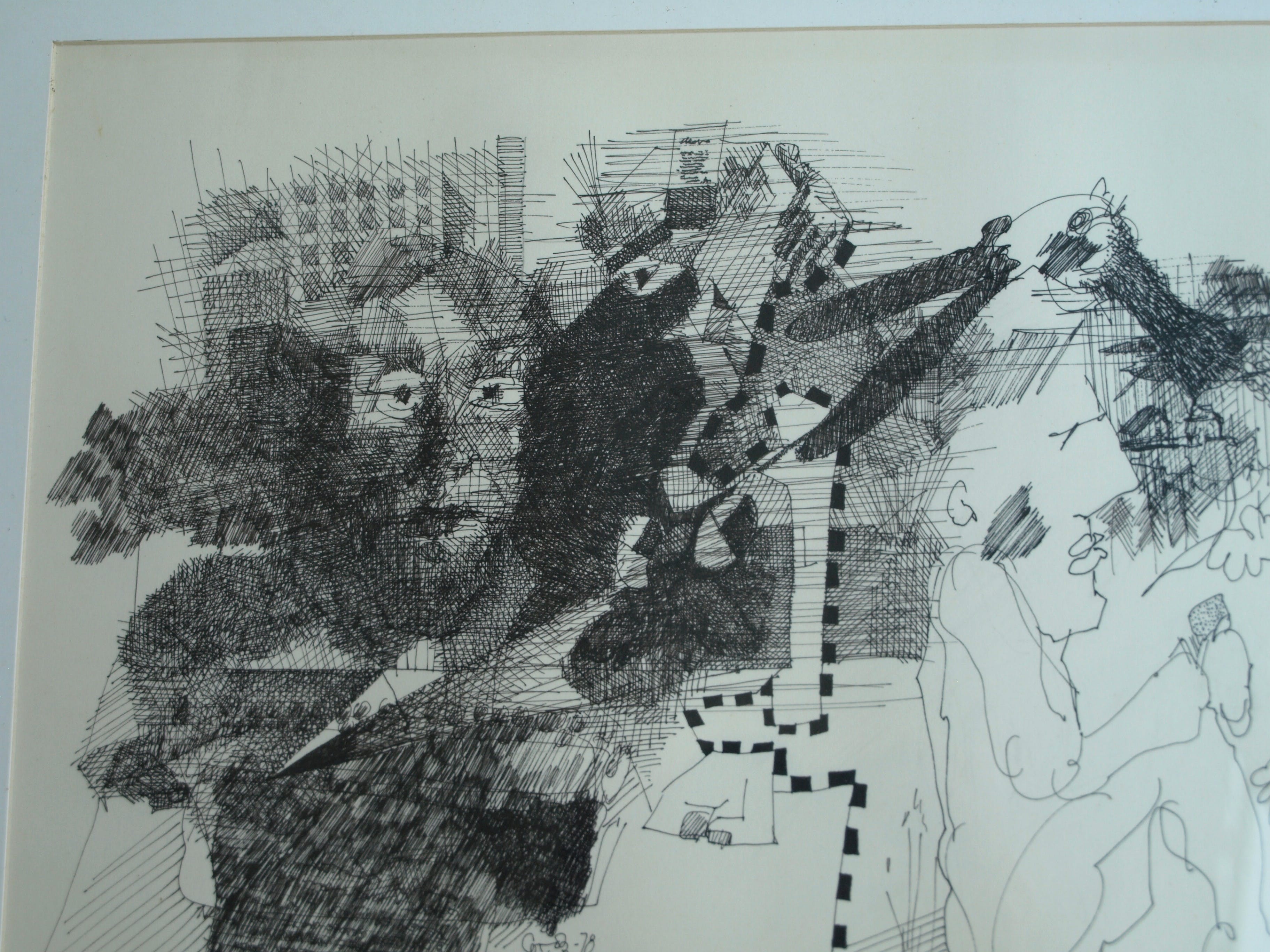 Cor Wytman - Pentekening , Grens – gesigneerd & ingelijst – 1978  kopen? Bied vanaf 1!