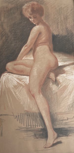 Jacob van Rossum - Vrouwelijk naakt op bed & vrouwelijk naakt voor gordijn kopen? Bied vanaf 1!