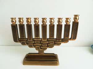 Koperen kandelaar-9 armen, prachtig design verkocht voor € 65!