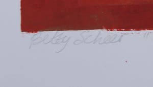 Betty Scheer - Linosnede, Schilderstafel kopen? Bied vanaf 1!