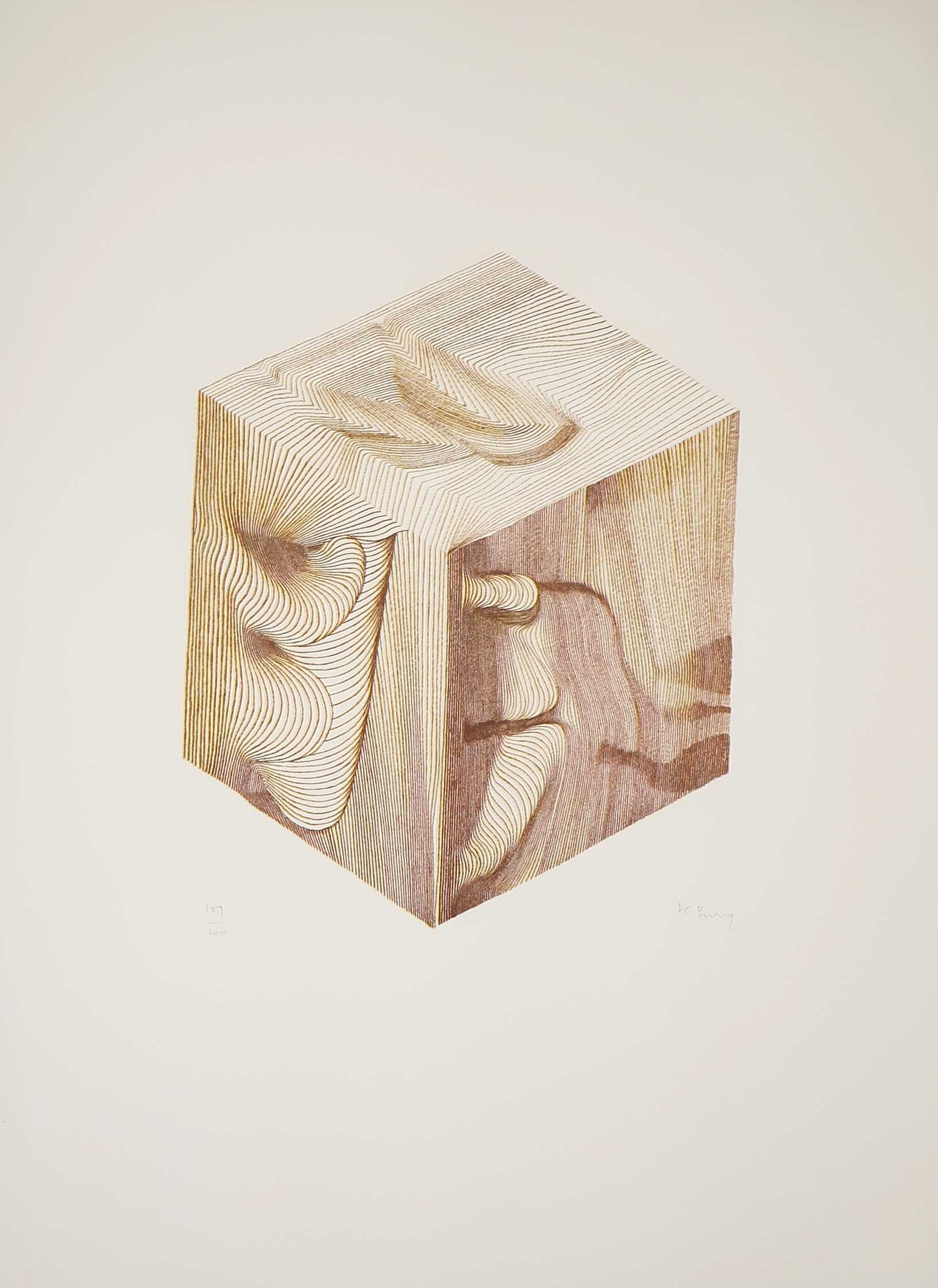 Pol Bury - Zeefdruk, Z.T. Kubus verkocht voor € 60!