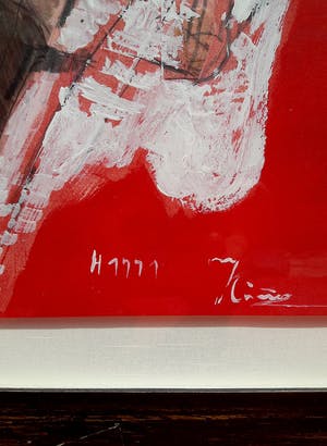 Miguel Ybanez - Abstracte compositie, gemengde techniek (ingelijst) kopen? Bied vanaf 1!