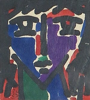 Leon Savelsberg - Gouache op papier, Als alle lichten [...] - Ingelijst kopen? Bied vanaf 1!