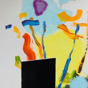 Bert van Gulik - Compositie met zwart vlak kopen? Bied vanaf 24!