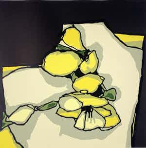 Fon Klement - boardsnede in kleur - 'Floraison' verkocht voor € 150!