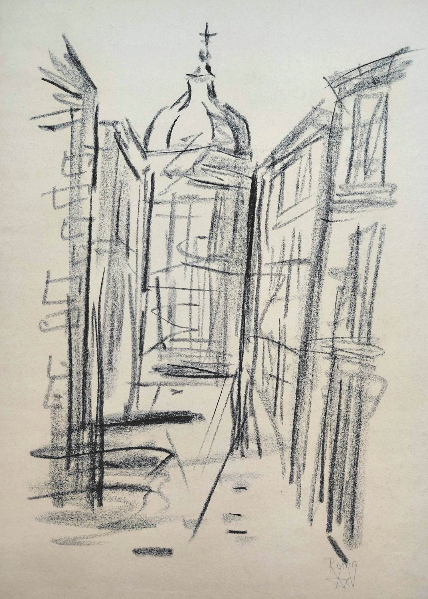 Andre van der Vossen - Roma, tekening kopen? Bied vanaf 40!